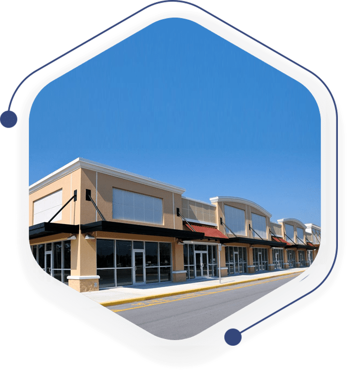 A picture of an empty store front with the reflection of it.